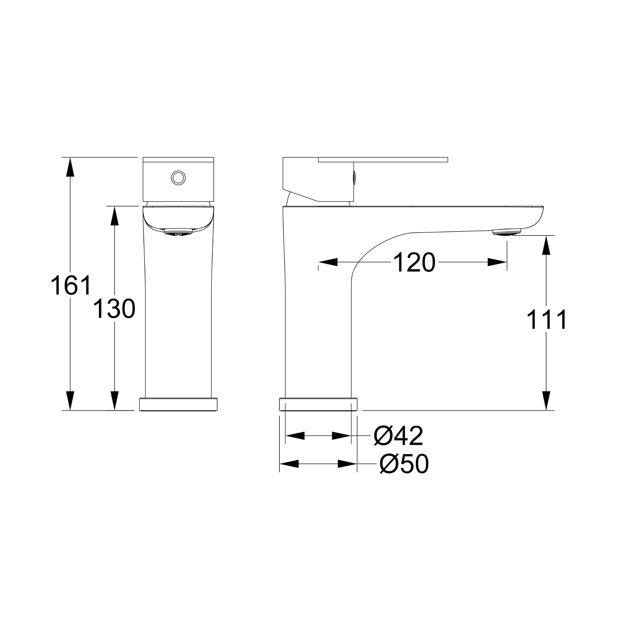LINSOL VENA LEAD FREE BASIN MIXER 161MM CHROME
