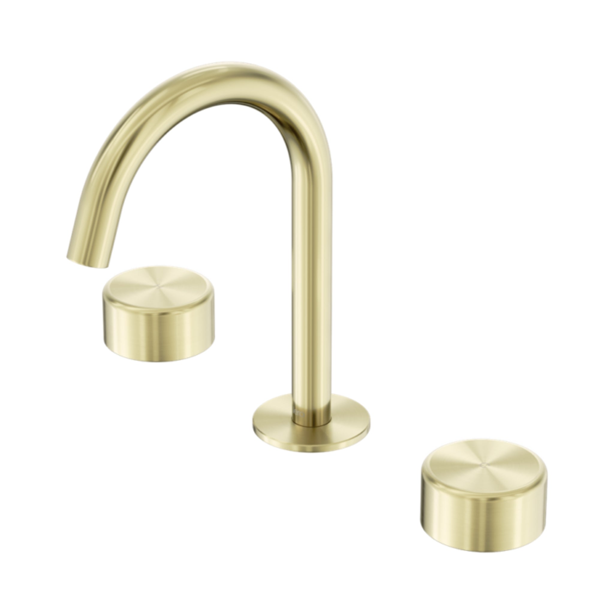 NERO SERENITY BASIN SET ARC SPOUT WITH METAL HANDLE 210MM BRUSHED GOLD