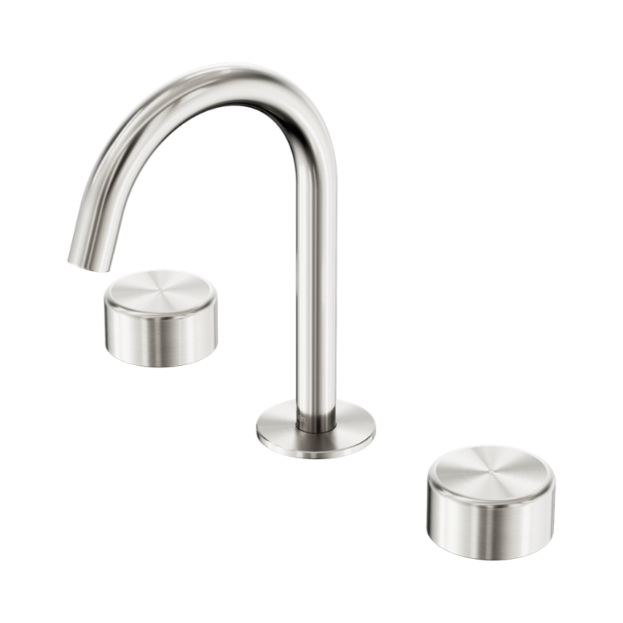 NERO SERENITY BASIN SET ARC SPOUT WITH METAL HANDLE 210MM BRUSHED NICKEL