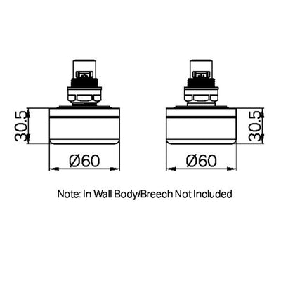 NERO SERENITY WALL TOP ASSEMBLY WITH CARRARA HANDLE CHROME