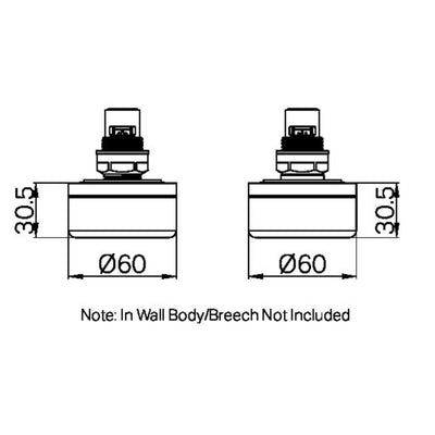 NERO SERENITY WALL TOP ASSEMBLY WITH CARRARA HANDLE BRUSHED NICKEL