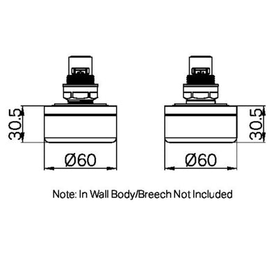 NERO SERENITY WALL TOP ASSEMBLY WITH CARRARA HANDLE BRUSHED BRONZE