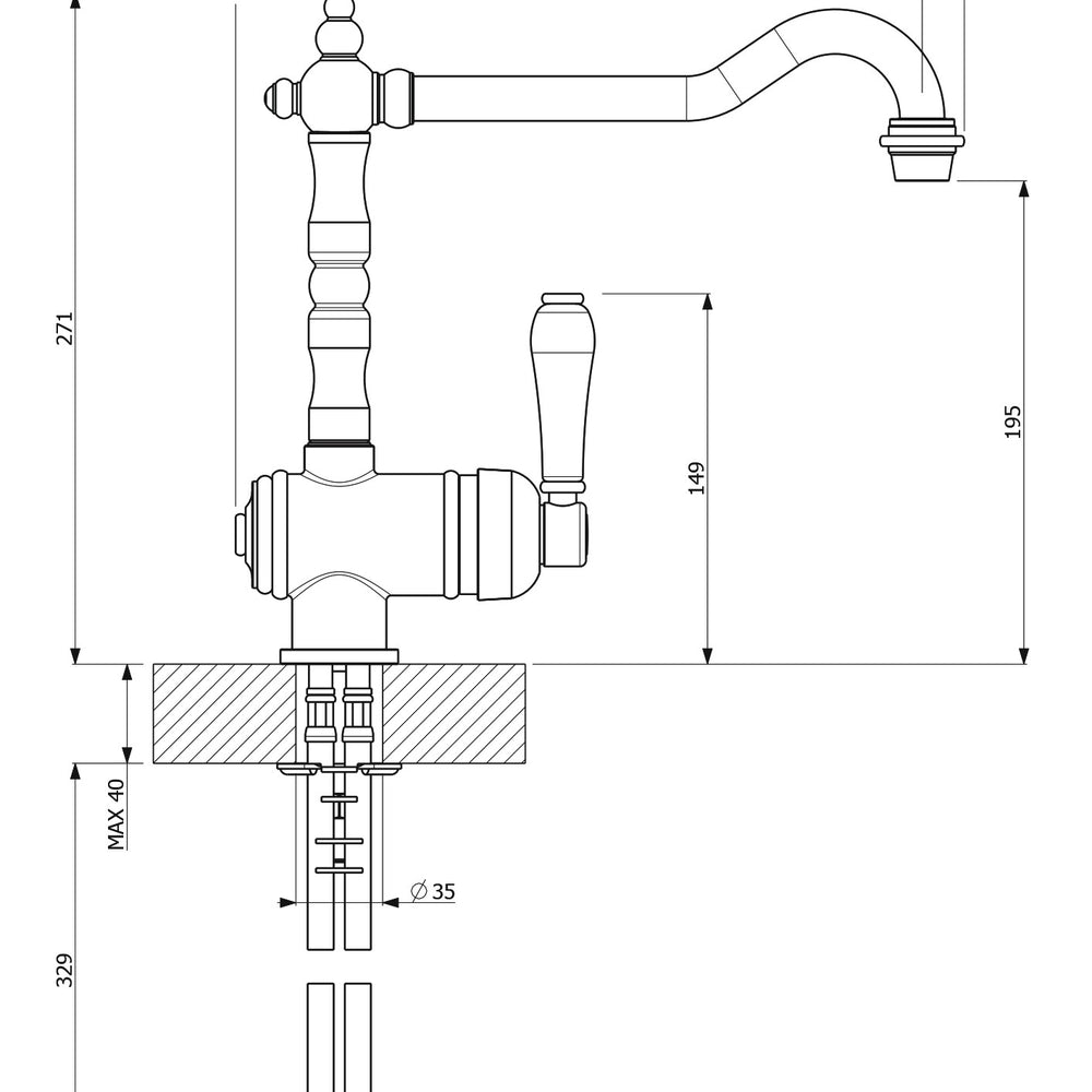 ARMANDO VICARIO LEAD FREE PROVINCIAL SINK MIXER CHROME