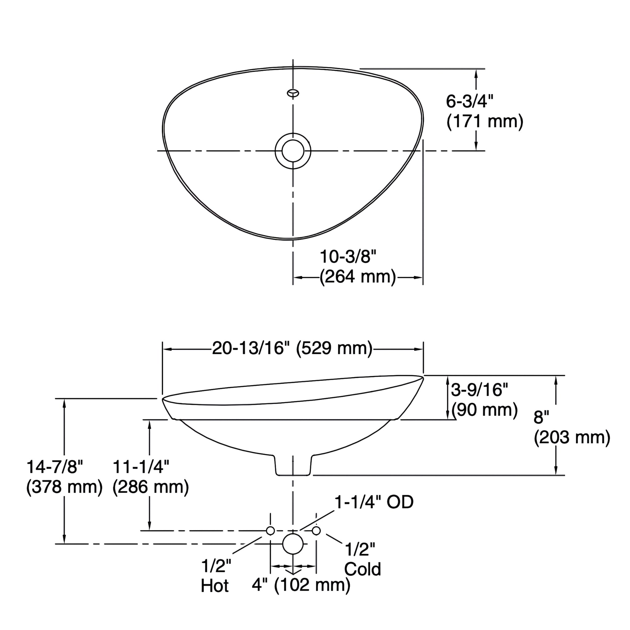 KOHLER VEIL SEMI INSET BASIN WHITE 530MM