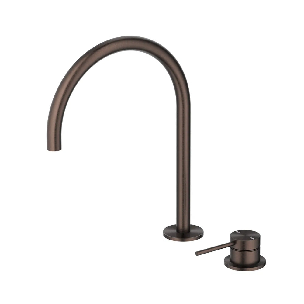 BELLA VISTA MICA LEAD FREE GOOSENECK HOB SINK/BASIN MIXER SET 311MM DUSK BRONZE