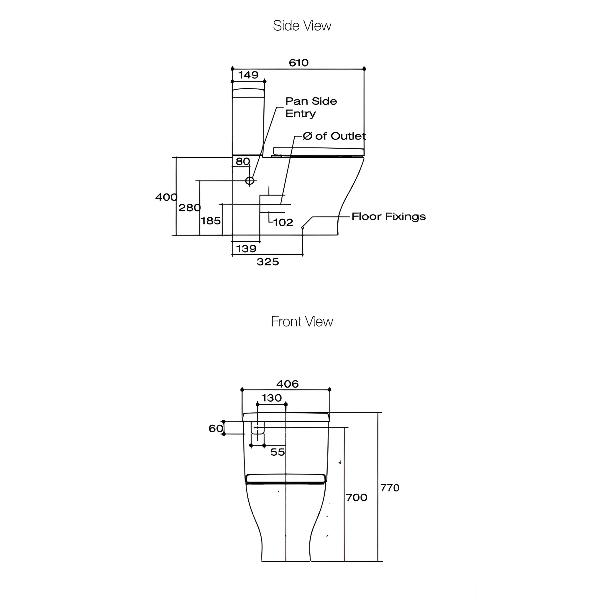 KOHLER REACH II RIMLESS BACK-TO-WALL TOILET SUITE WITH SLIM SEAT GLOSS WHITE