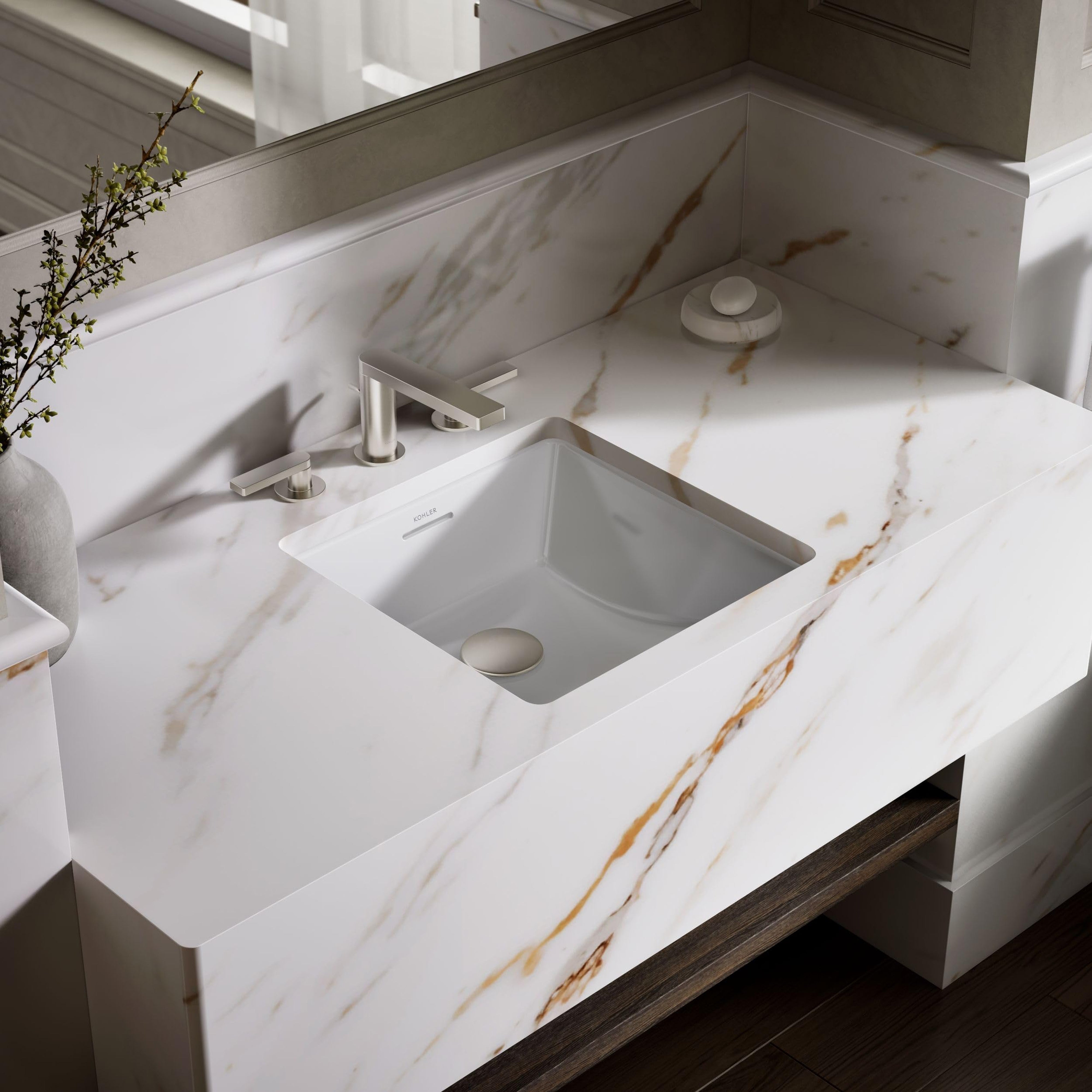 KOHLER BRAZN UNDER COUNTER BASIN WHITE 413MM