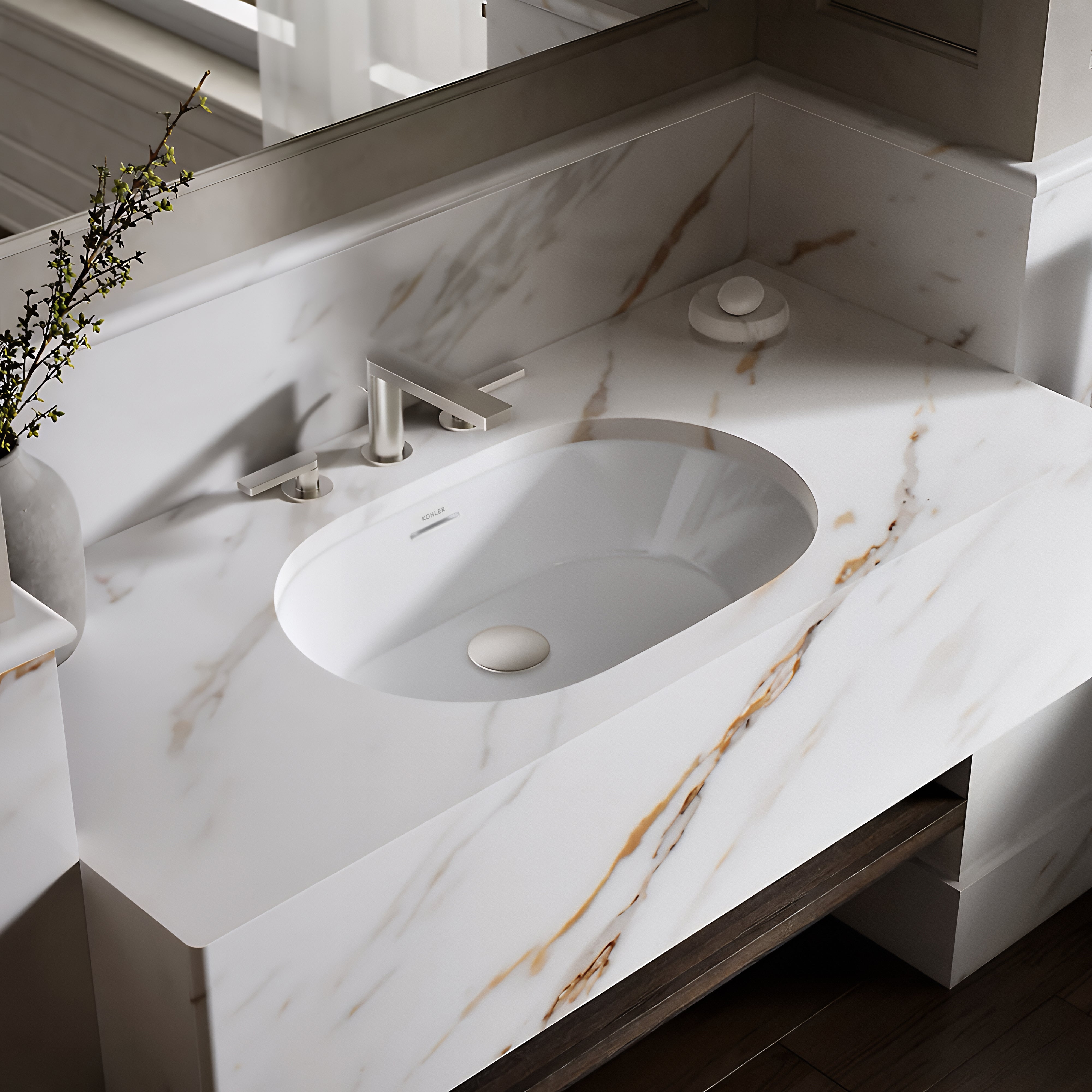 KOHLER BRAZN OVAL UNDER COUNTER BASIN WHITE 616MM