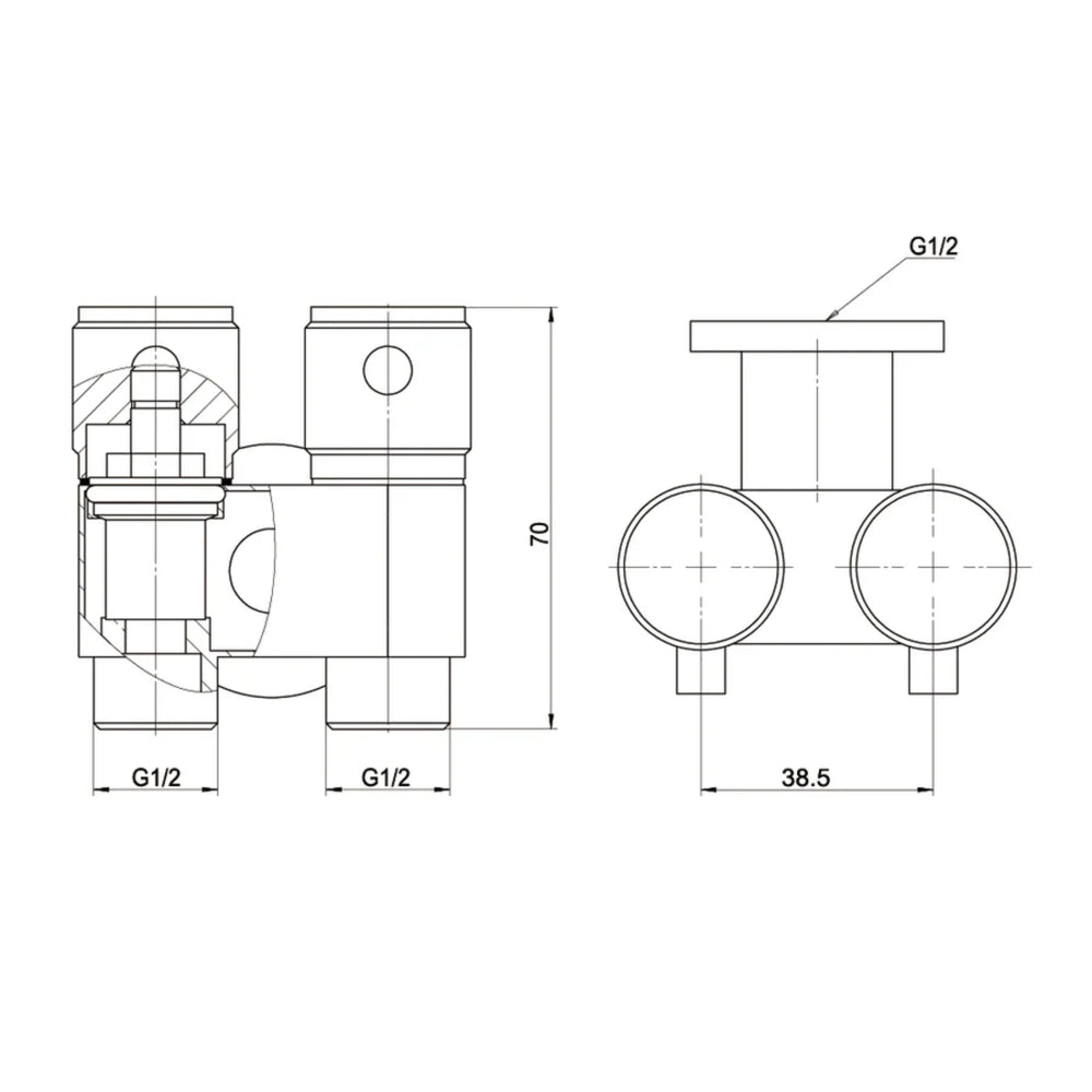 AMOZA DUAL CISTERN TAP MATTE BLACK
