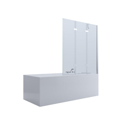 BELLA VISTA FRAMELESS BIFOLD DOUBLE DOOR BATH SHOWER SCREEN CHROME