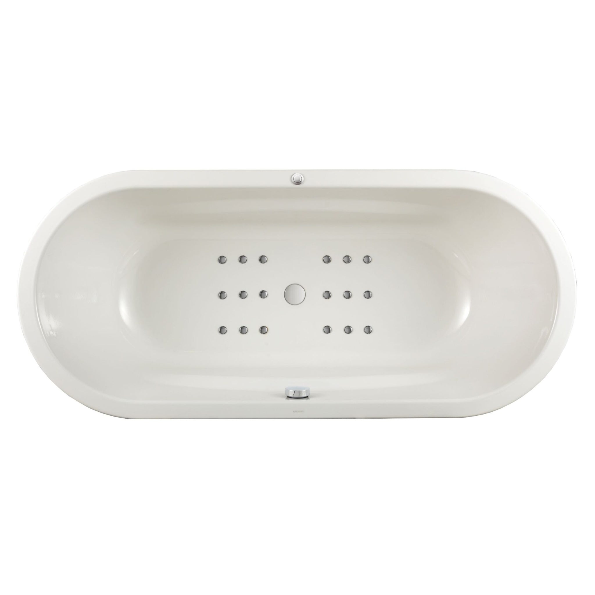 KALDEWEI CLASSIC DUO OVAL ENAMEL STEEL SPA BATHTUB WITH MULTIPOINT AIR SPA SYSTEM ALPINE GLOSS WHITE