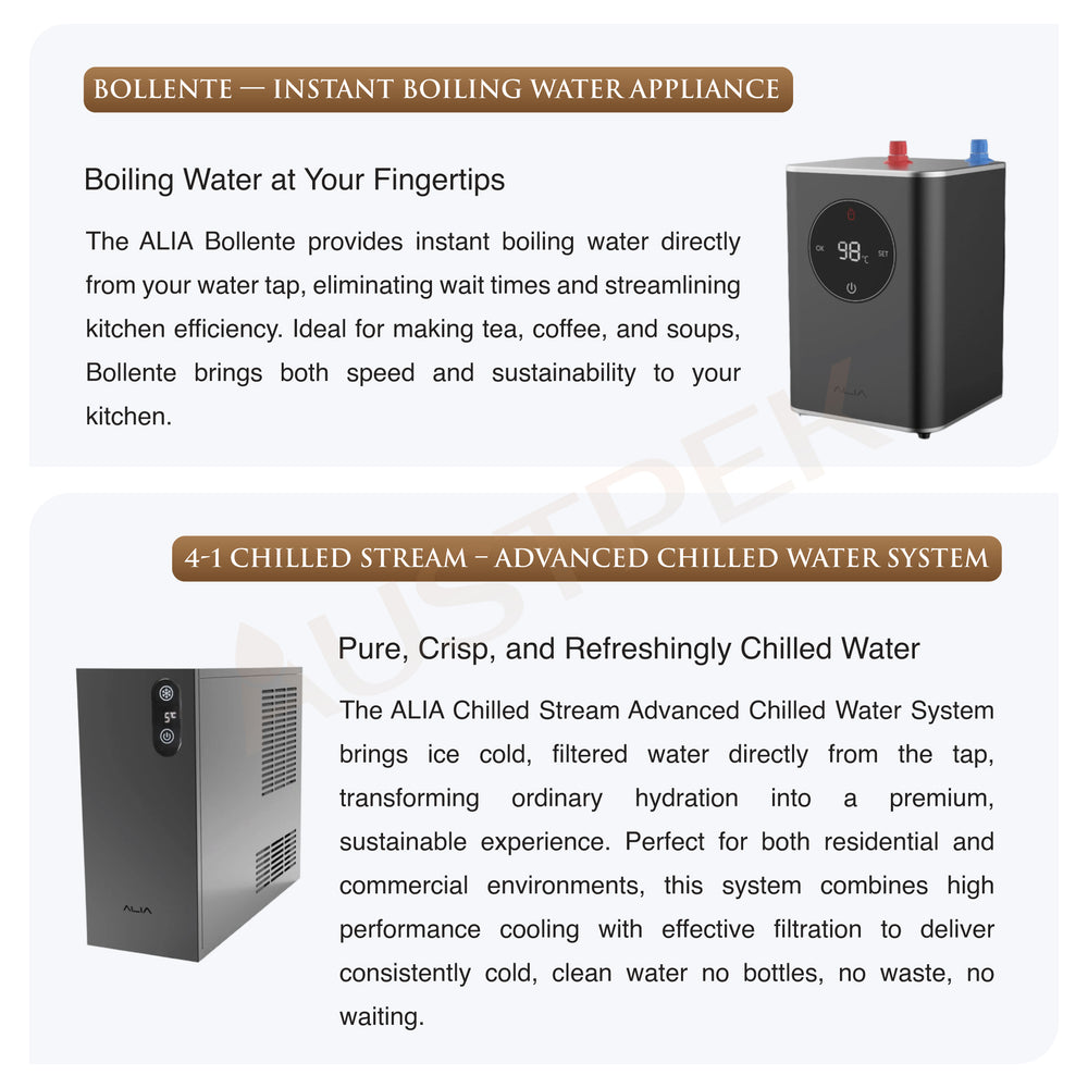 ALIA M41 INSTANT HOT AND COLD FILTERED WATER TAP BRUSHED GOLD