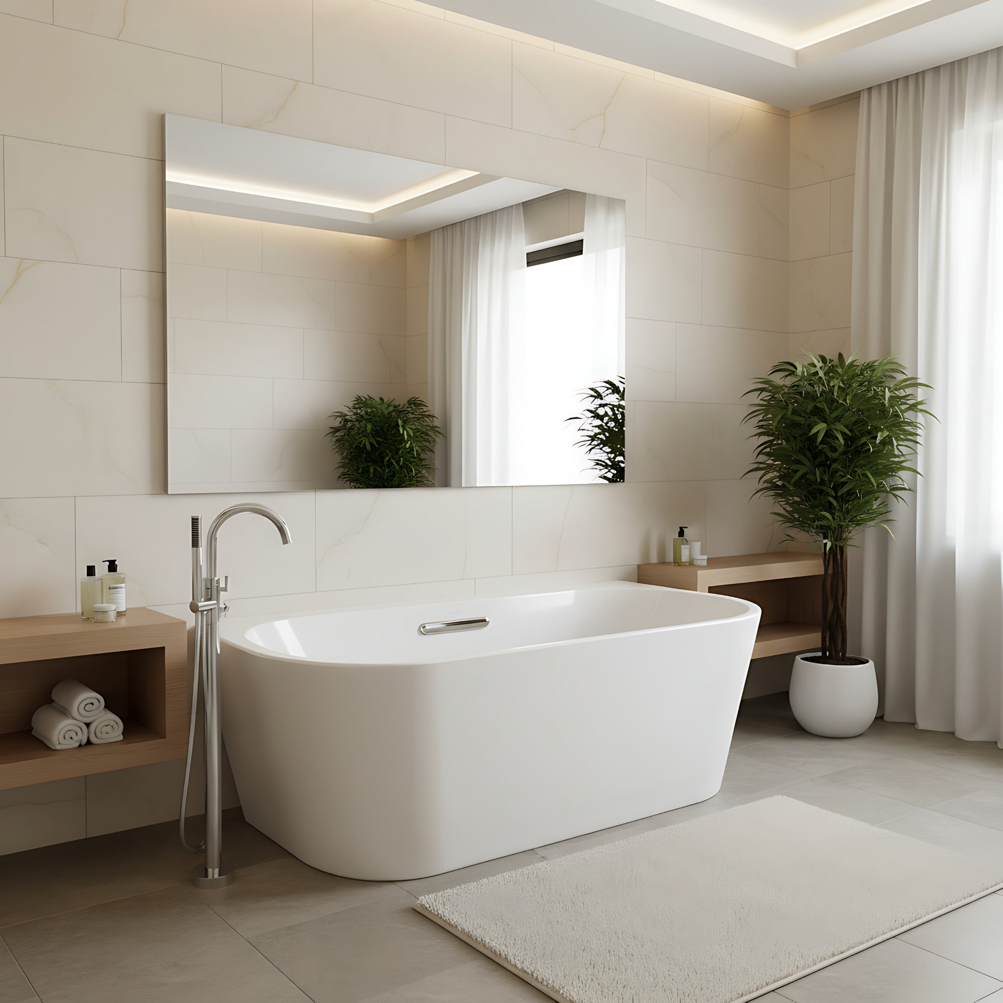 KOHLER EVOK FREESTANDING BACK TO WALL BATHTUB WHITE (AVAILABLE IN 1500MM AND 1700MM)