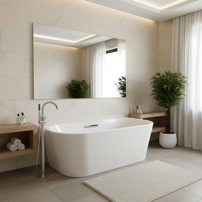 KOHLER EVOK FREESTANDING BACK TO WALL BATHTUB WHITE (AVAILABLE IN 1500MM AND 1700MM)