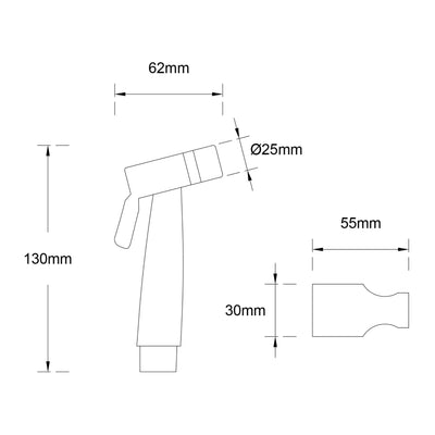 AMOZA HAND SPRAY SET 130MM BRUSHED COPPER