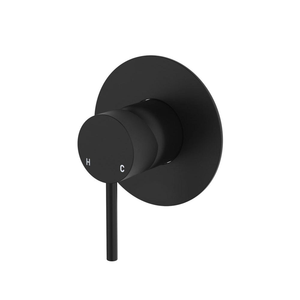 FIENZA KAYA LEAD FREE WALL MIXER LARGE ROUND PLATE 100MM MATTE BLACK