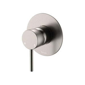 FIENZA KAYA WALL MIXER LARGE ROUND PLATE 100MM BRUSHED NICKEL