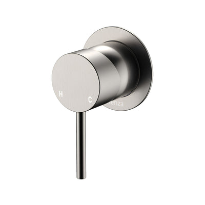 FIENZA KAYA LEAD FREE WALL MIXER SMALL ROUND PLATE BRUSHED NICKEL