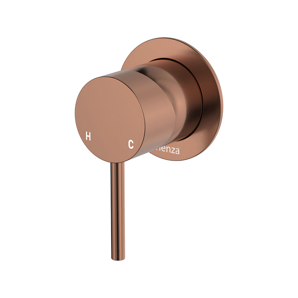 FIENZA KAYA WALL MIXER SMALL ROUND PLATE BRUSHED COPPER