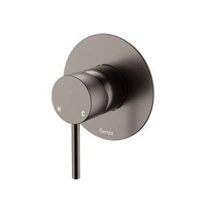 FIENZA KAYA WALL MIXER LARGE ROUND PLATE 100MM GUN METAL