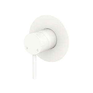 FIENZA KAYA WALL MIXER LARGE ROUND PLATE 100MM MATTE WHITE