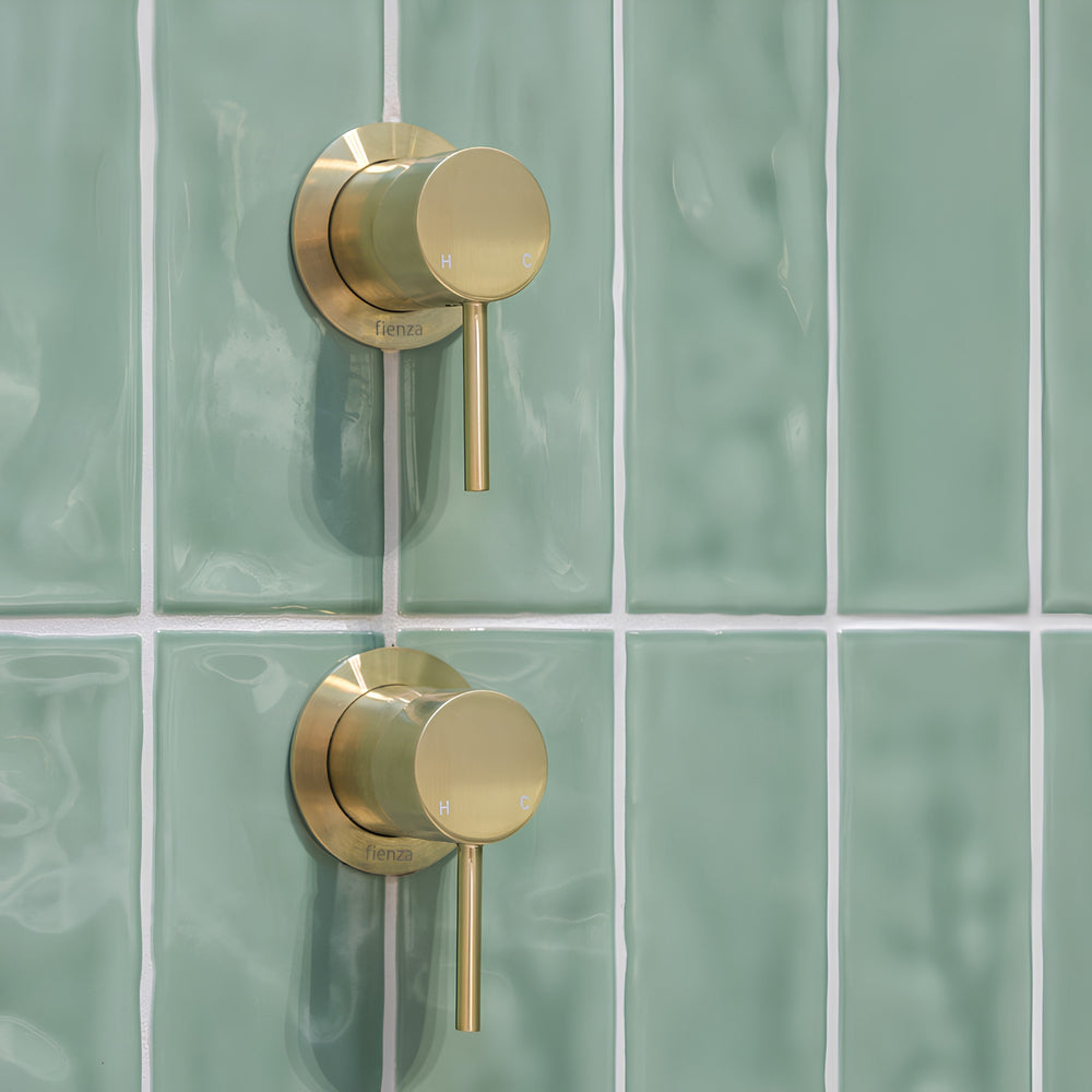 FIENZA KAYA LEAD FREE WALL MIXER SMALL ROUND PLATE URBAN BRASS