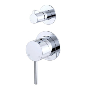 FIENZA KAYA LEAD FREE WALL DIVERTER MIXER SMALL ROUND PLATE CHROME