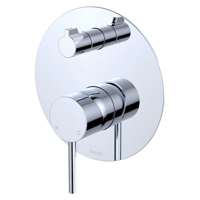 FIENZA KAYA WALL DIVERTER MIXER LARGE ROUND PLATE 150MM CHROME