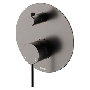 FIENZA KAYA WALL DIVERTER MIXER LARGE ROUND PLATE 150MM GUN METAL