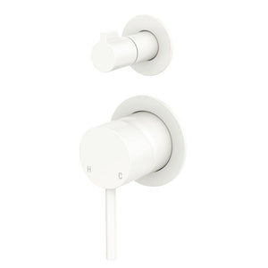 FIENZA KAYA WALL DIVERTER MIXER SMALL ROUND PLATE MATTE WHITE