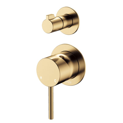 FIENZA KAYA LEAD FREE WALL DIVERTER MIXER SMALL ROUND PLATE URBAN BRASS