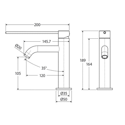 FIENZA KAYA CARE BASIN MIXER 189MM BRUSHED NICKEL