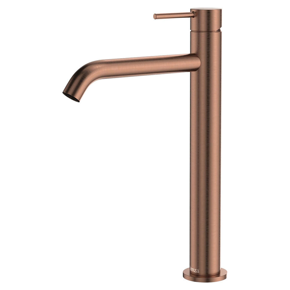 FIENZA KAYA TALL BASIN MIXER 300MM BRUSHED COPPER