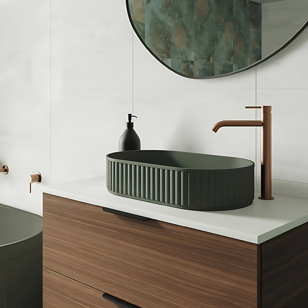 FIENZA KAYA TALL BASIN MIXER 300MM BRUSHED COPPER