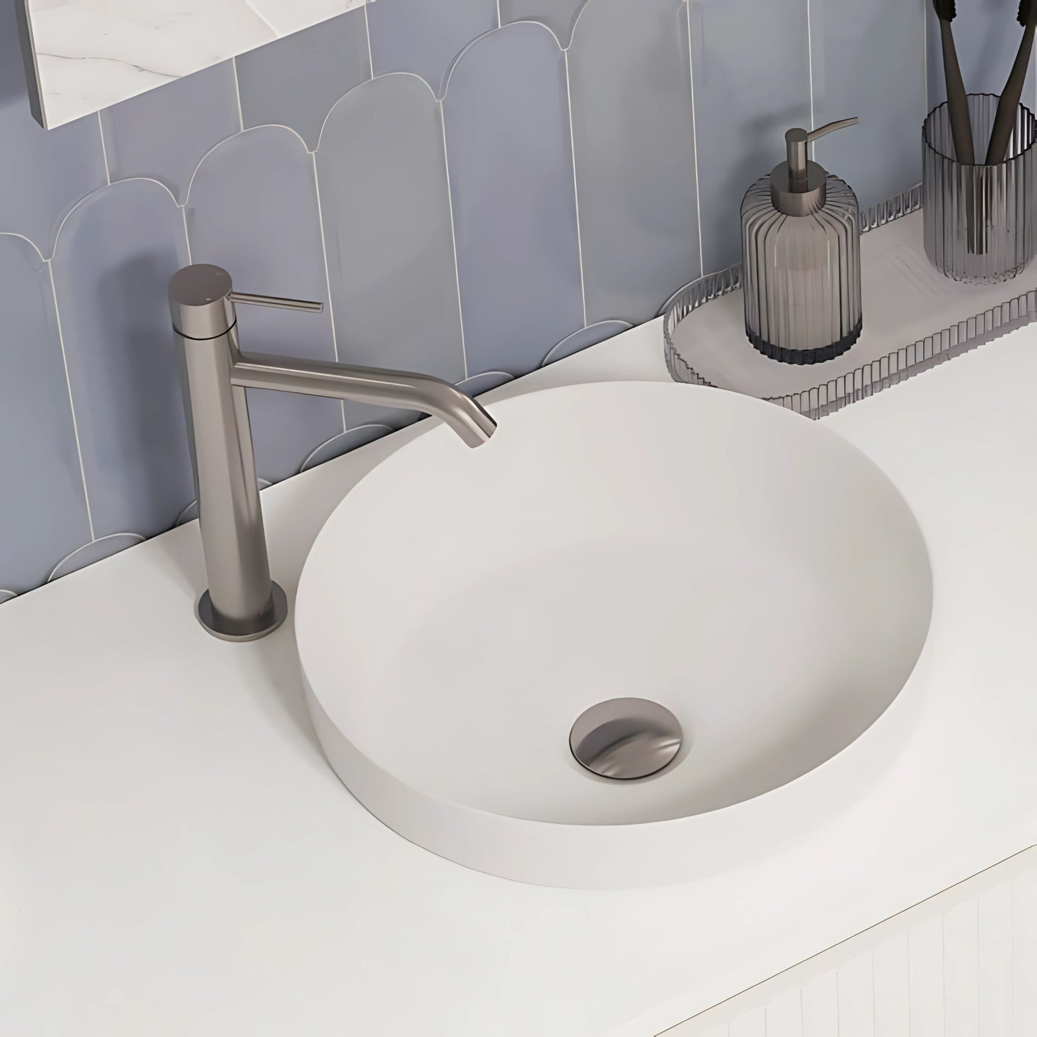 FIENZA KAYA BASIN MIXER 244MM BRUSHED NICKEL