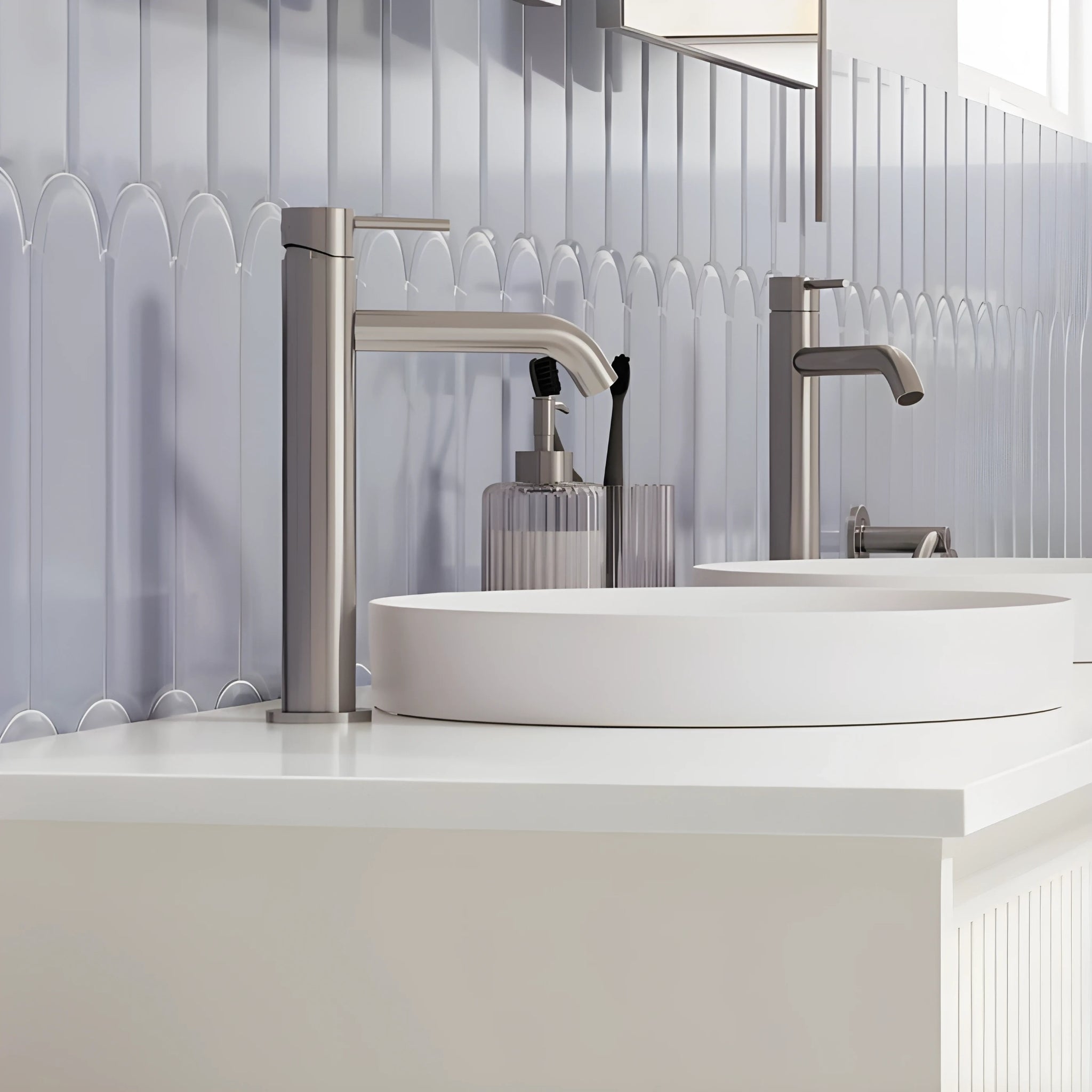 FIENZA KAYA BASIN MIXER 244MM BRUSHED NICKEL