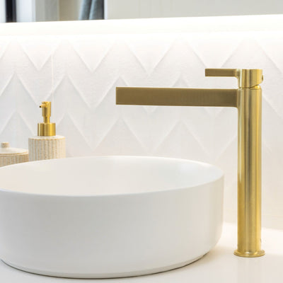 FIENZA SANSA TALL BASIN MIXER 270MM URBAN BRASS