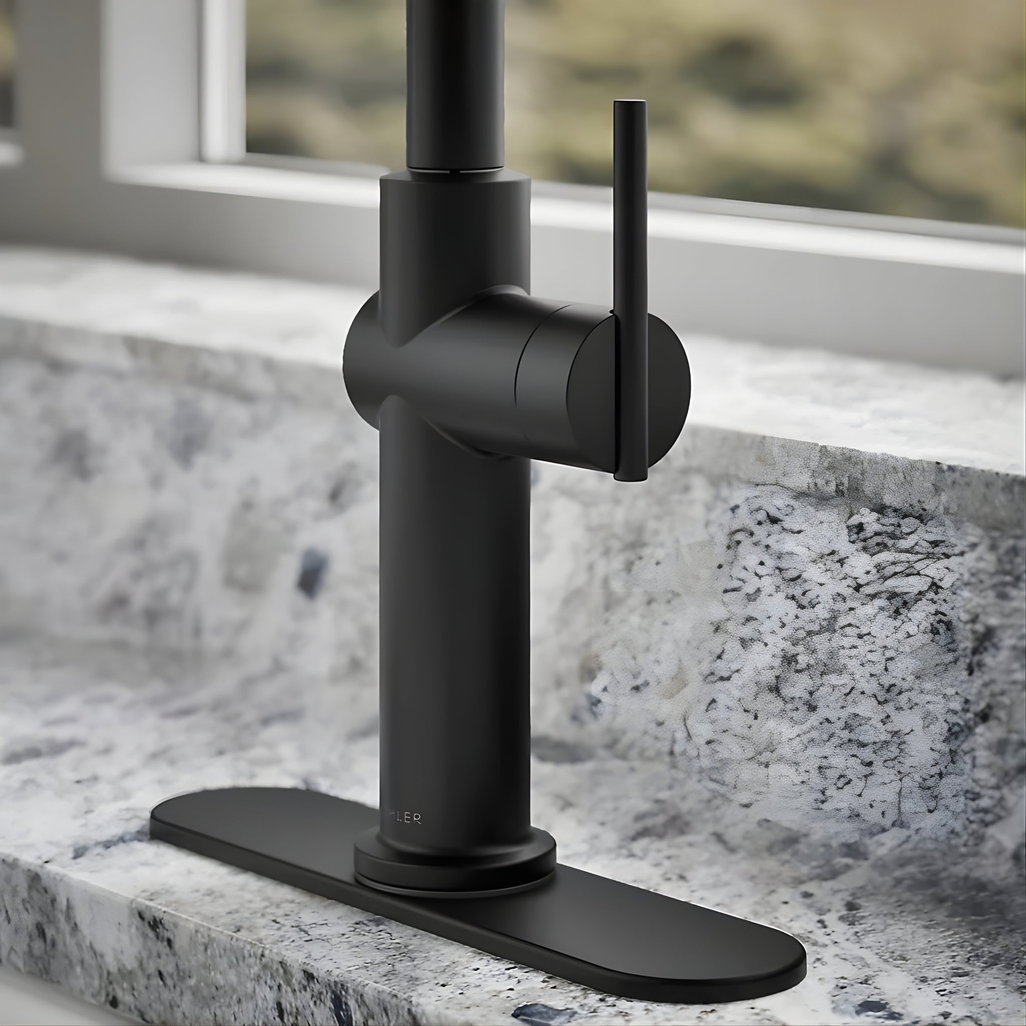 KOHLER CRUE PULL-DOWN KITCHEN MIXER 434MM MATTE BLACK