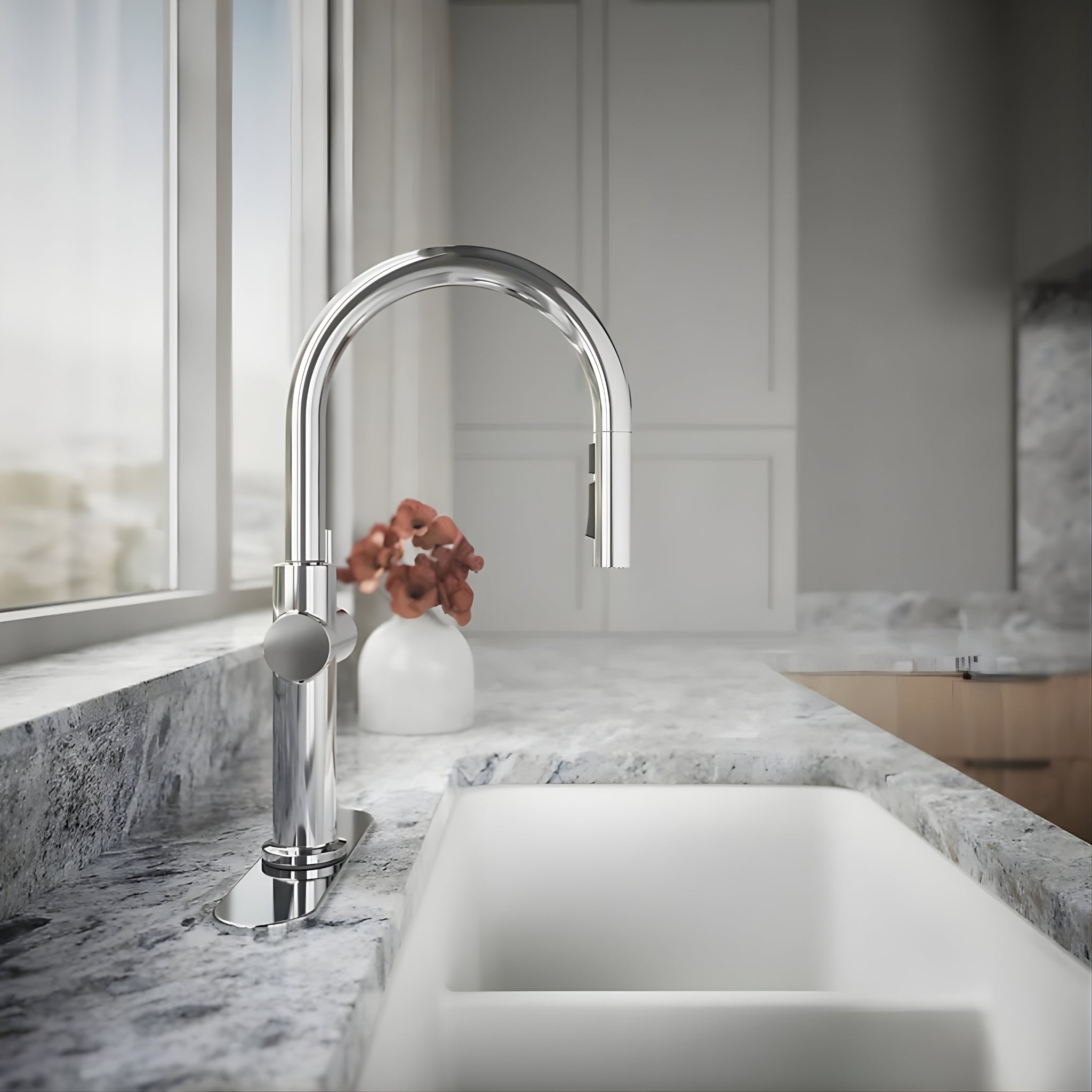 KOHLER CRUE PULL-DOWN KITCHEN MIXER 434MM CHROME