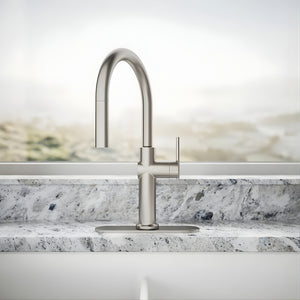 KOHLER CRUE PULL-DOWN KITCHEN MIXER 434MM VIBRANT BRUSHED STEEL