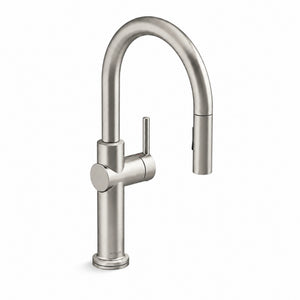 KOHLER CRUE PULL-DOWN KITCHEN MIXER 434MM VIBRANT BRUSHED STEEL