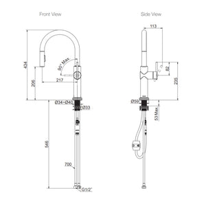 KOHLER CRUE PULL-DOWN KITCHEN MIXER 434MM CHROME
