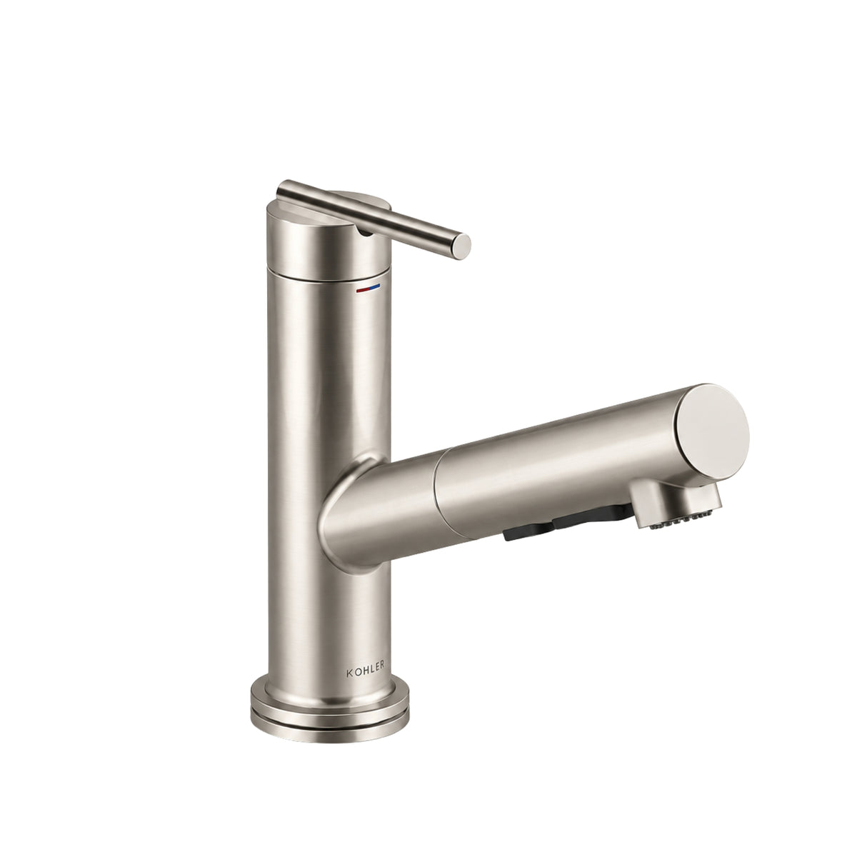 KOHLER CRUE PULL-OUT KITCHEN MIXER 206MM VIBRANT BRUSHED STEEL