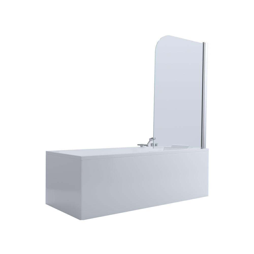 BELLA VISTA FRAMELESS SINGLE SWINGING BATH SHOWER SCREEN CHROME