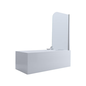 BELLA VISTA FRAMELESS SINGLE SWINGING BATH SHOWER SCREEN CHROME