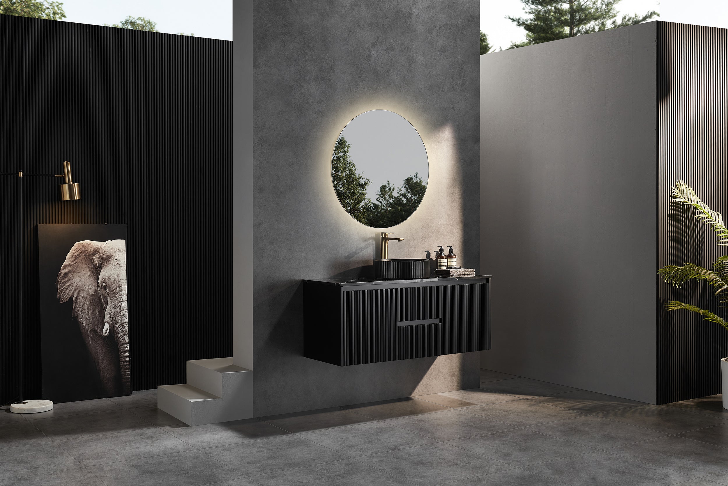 CETO BRINDABELLA MATTE BLACK 1200MM SINGLE BOWL WALL HUNG VANITY