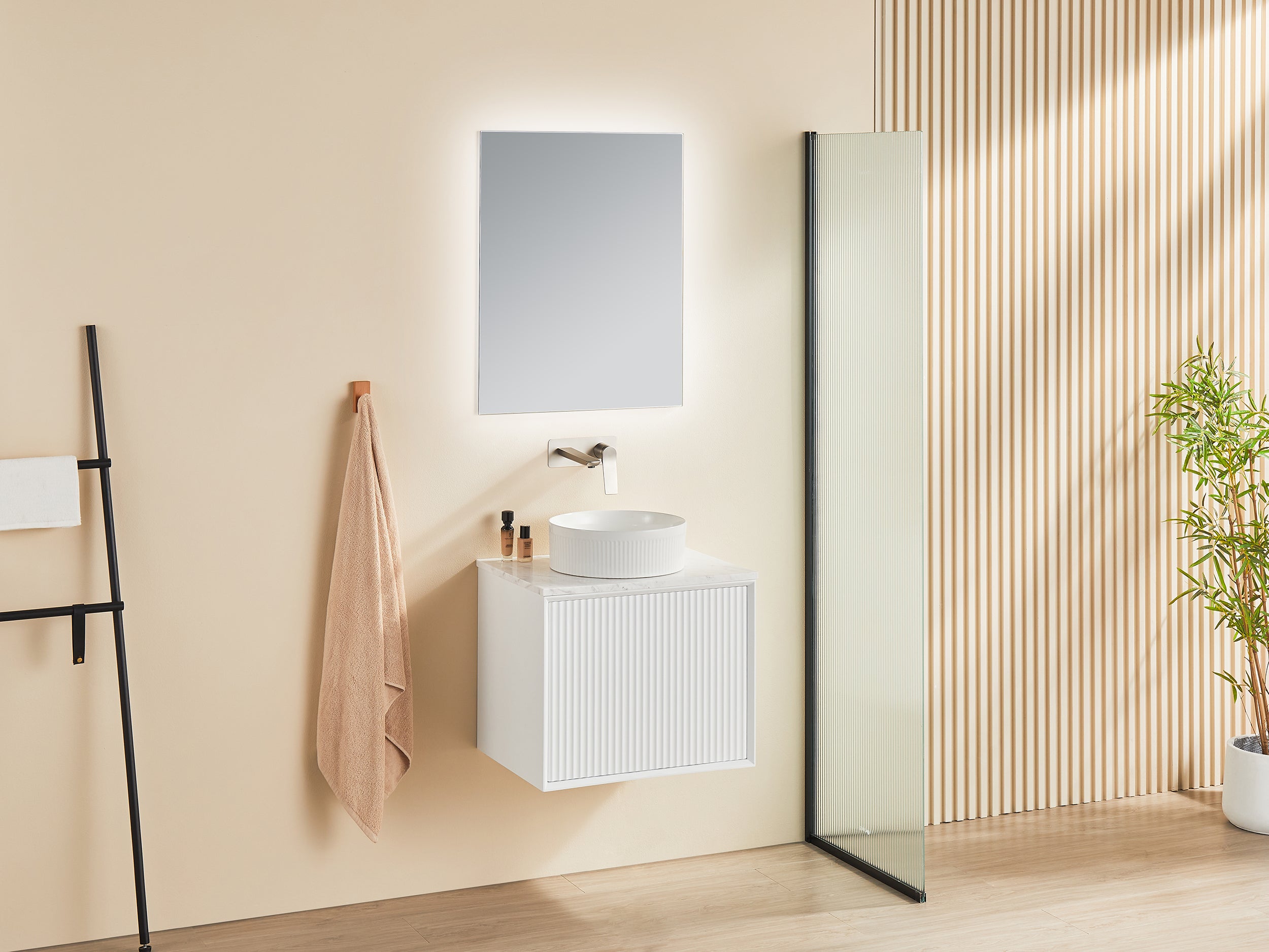 CETO KIRRIBILLI MATTE WHITE 600MM SINGLE BOWL WALL HUNG VANITY