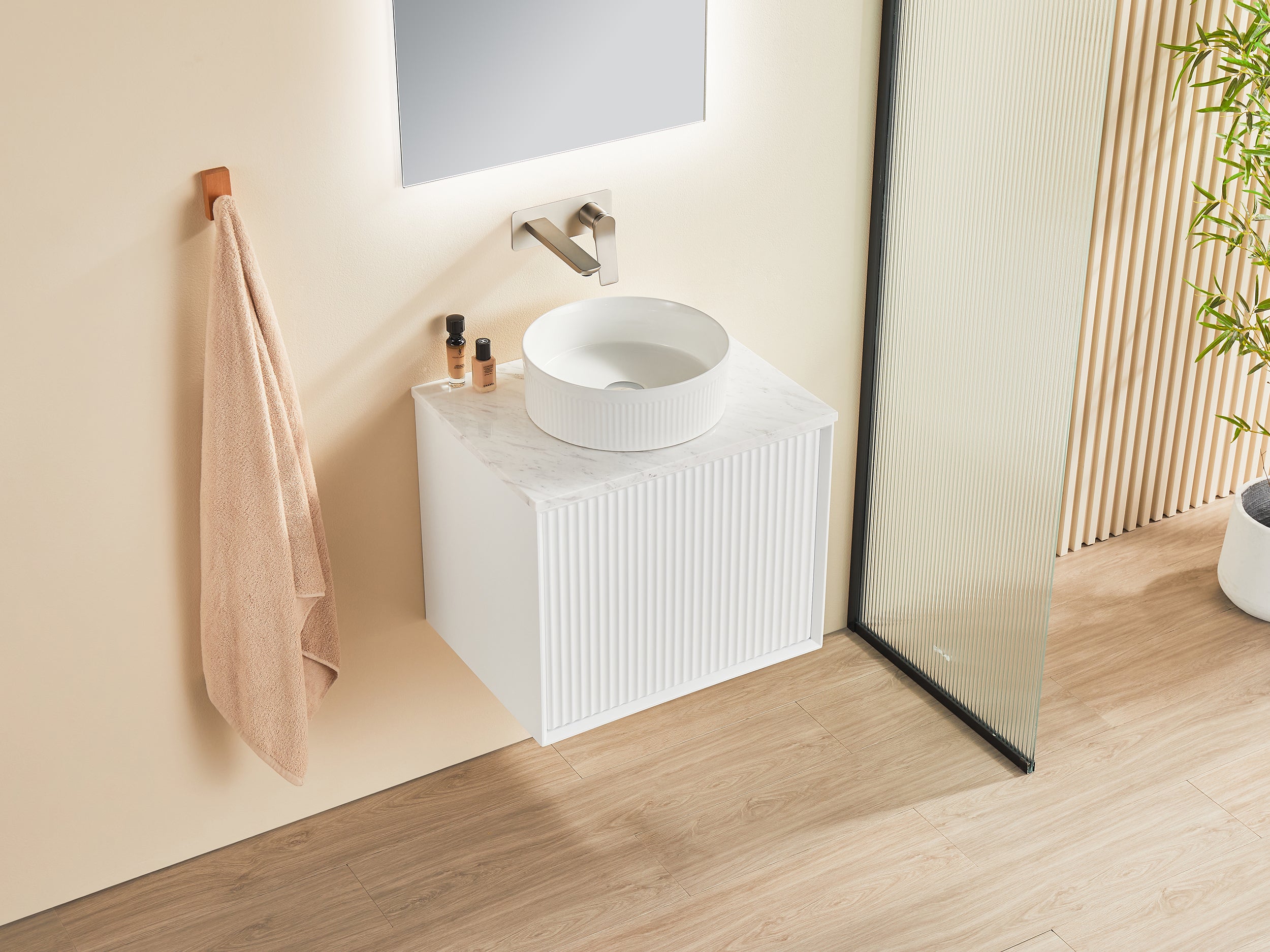 CETO KIRRIBILLI MATTE WHITE 600MM SINGLE BOWL WALL HUNG VANITY