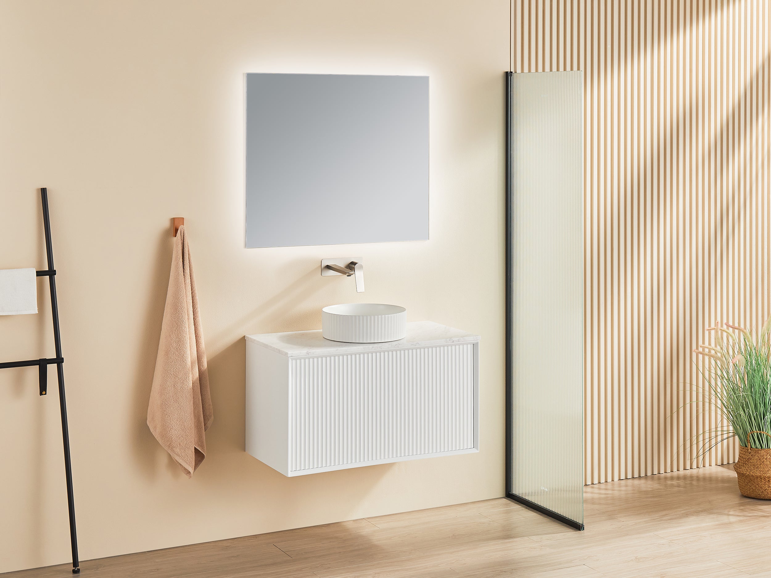 CETO KIRRIBILLI MATTE WHITE 900MM SINGLE BOWL WALL HUNG VANITY