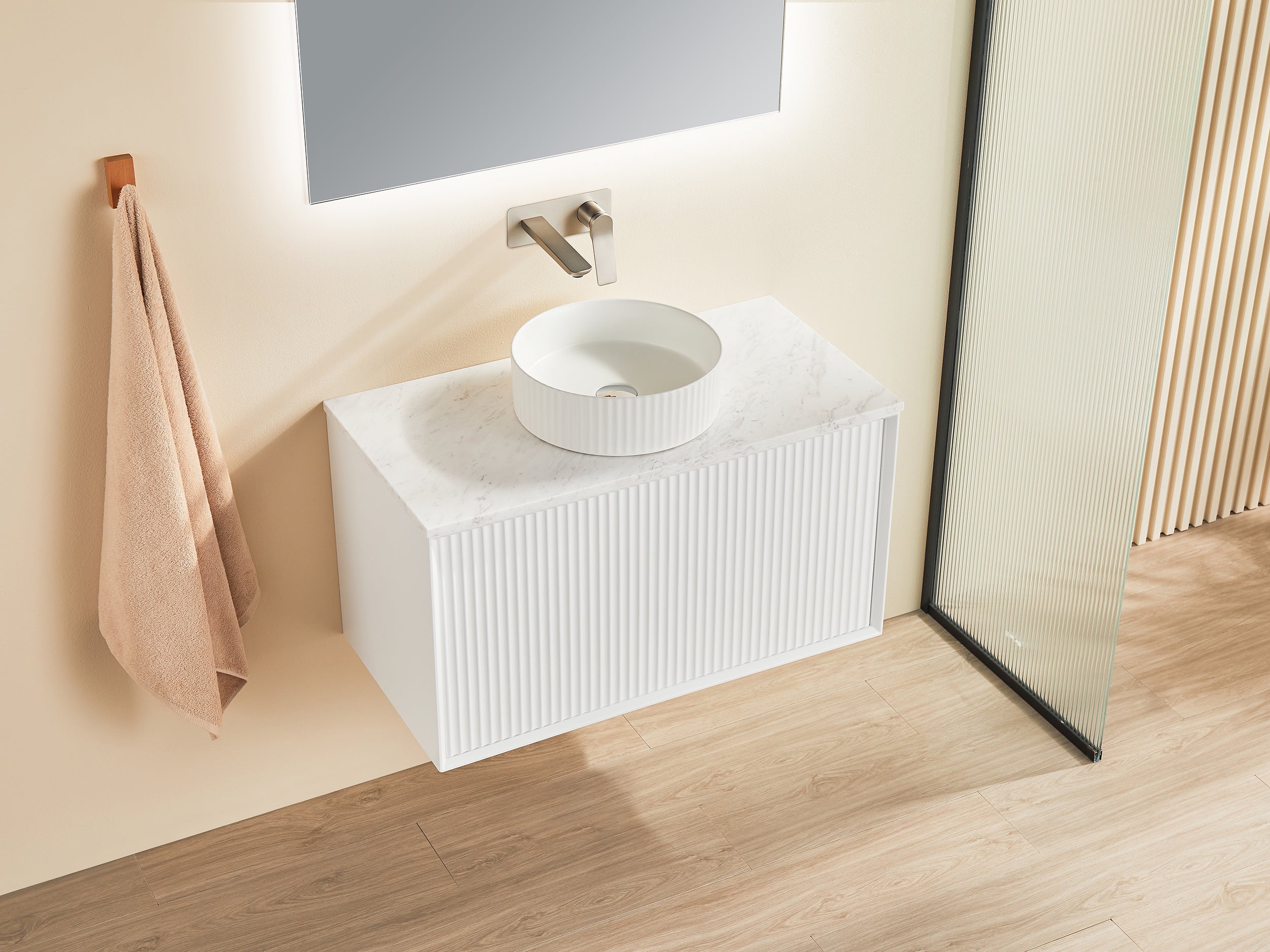 CETO KIRRIBILLI MATTE WHITE 900MM SINGLE BOWL WALL HUNG VANITY